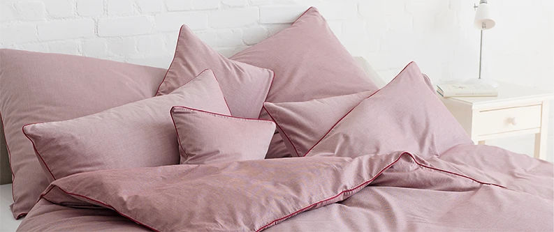 Herringbone Bettwaesche rot Herringbone Bettwaesche rot